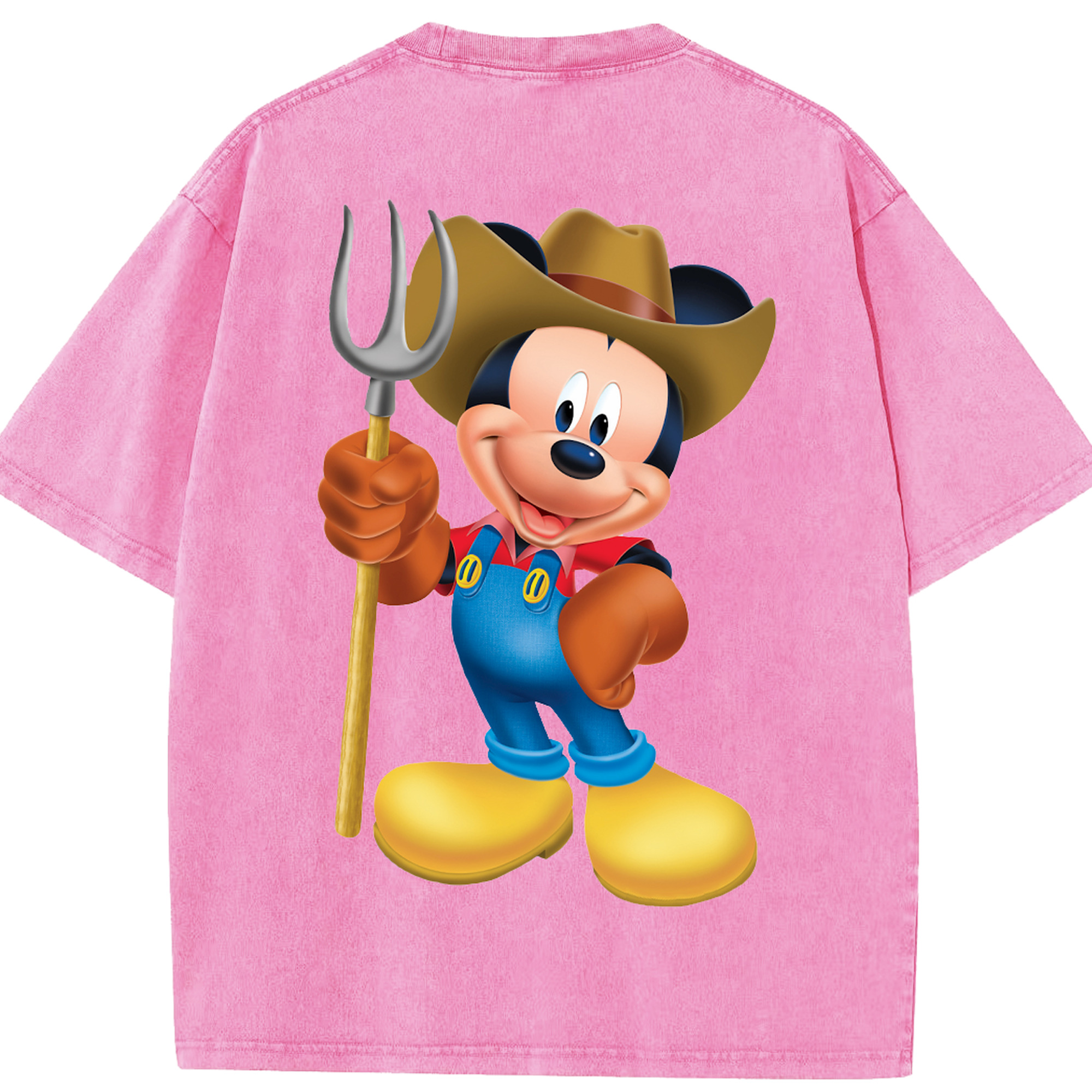 （画像用） ミッキーマウス Mickey Mouse 綿100% ヴィンテージ風 半袖Tシャツ（背面プリント）